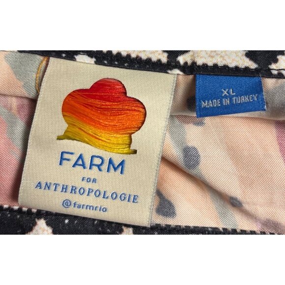 Farm Rio For Anthropologie Orange bead Banana Print Wrap Midi Skirt XL Viscose - Picture 5 of 14